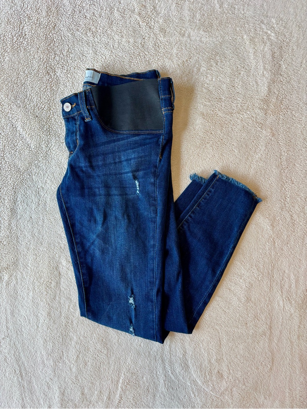 PinkBlush Blue Dark Wash Slightly Distressed Skinny Jeans